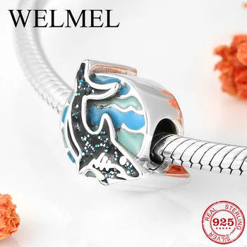 

New 925 Sterling Silver King of the ocean Shark Charms Fish Beads Fit Original Pandora Bracelet Wholesale Fashion Jewelry making