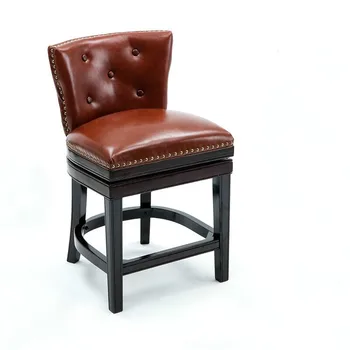 

American Solid Wood Bar Chair European Swivel Back Jewelry Store Counter Special Domestic High Foot Stool