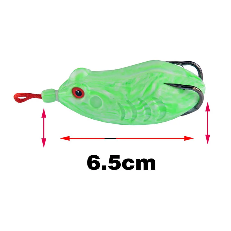 

Artificial Bionic Bait 5Colors 6.5cm/11g Frog Soft Bait Wobbler Thunder Frog 3D Eyes With High Carbon Double Hook Fishing Lures