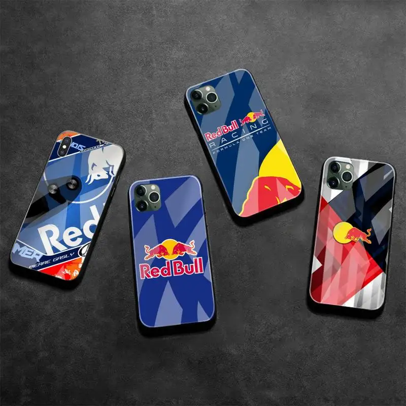Чехол для телефона RED Energy drink Bull racing закаленное стекло iPhone 12 Pro Max Mini 11 XR XS MAX 8X7 6S 6 Plus