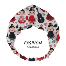 

2020 Women Headband Fashion Summer Flamenco With Fans And GuitarsTurban Bandanas Hairband Girls Makeup Hair Bands Accessories