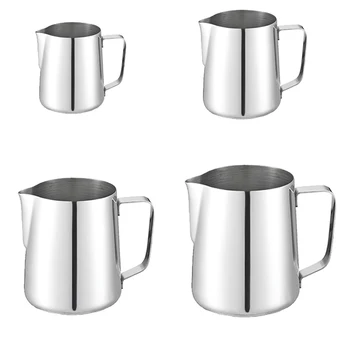 

150ml 350ml Espresso Coffee Pull Flower Milk Mugs Cup Pots Handle Stainless Steel Coffee Garland Cup Latte Jug