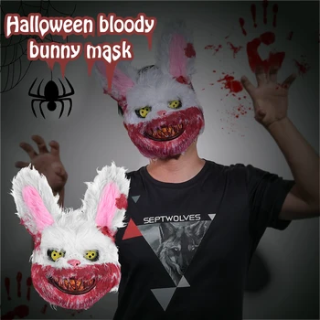 

1 Pcs Halloween Horror Bloody Rabbits Mask Comfortable Breathable Face Mask Halloween Event Cosplay Props for Adults Kids Gift