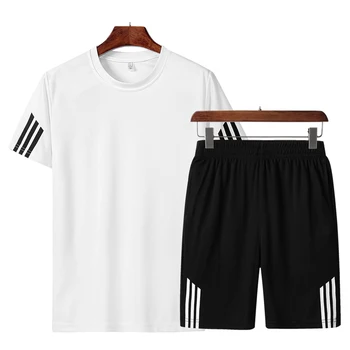 

Fashion Brand Set Men Clothing 2020 Summer New 2pc Tracksuit Short Sweatshirt + Shorts Sets Beach Mens Casual Shirts Sportswears