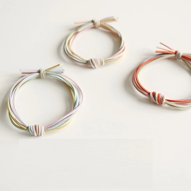 

10 Pcs /Set Hair Accessories For Girls Basic Handmade Knotted Hair Tie Super Fairy Head Rope Simple Rubber Band Scrunchies