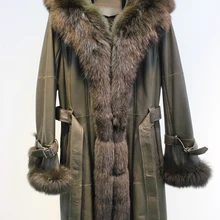 Распродажа, Женское зимнее повседневное пальто из овечьего меха и натуральной кожи с подкладкой из овечьей шерсти