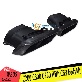 

For W205 C200 C300 C260 Class C GLE Class in 2014-2018 with C63 GLE63 body kit carbon fiber exhaust pipe muffler tip tailpipe