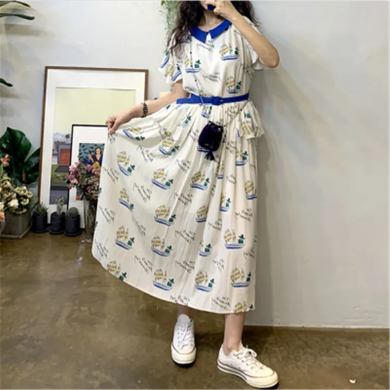 Новое поступление 2020 женское летнее платье детское с принтом в виде парусной