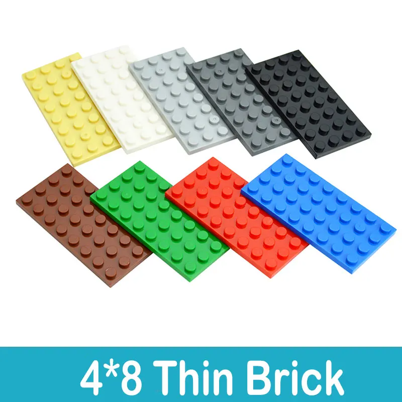 호환 조립 입자 3035, 4x8 베이스 보드 빌딩 블록, 얇은 피규어 벽돌 부품, DIY 교육 부품 장난감