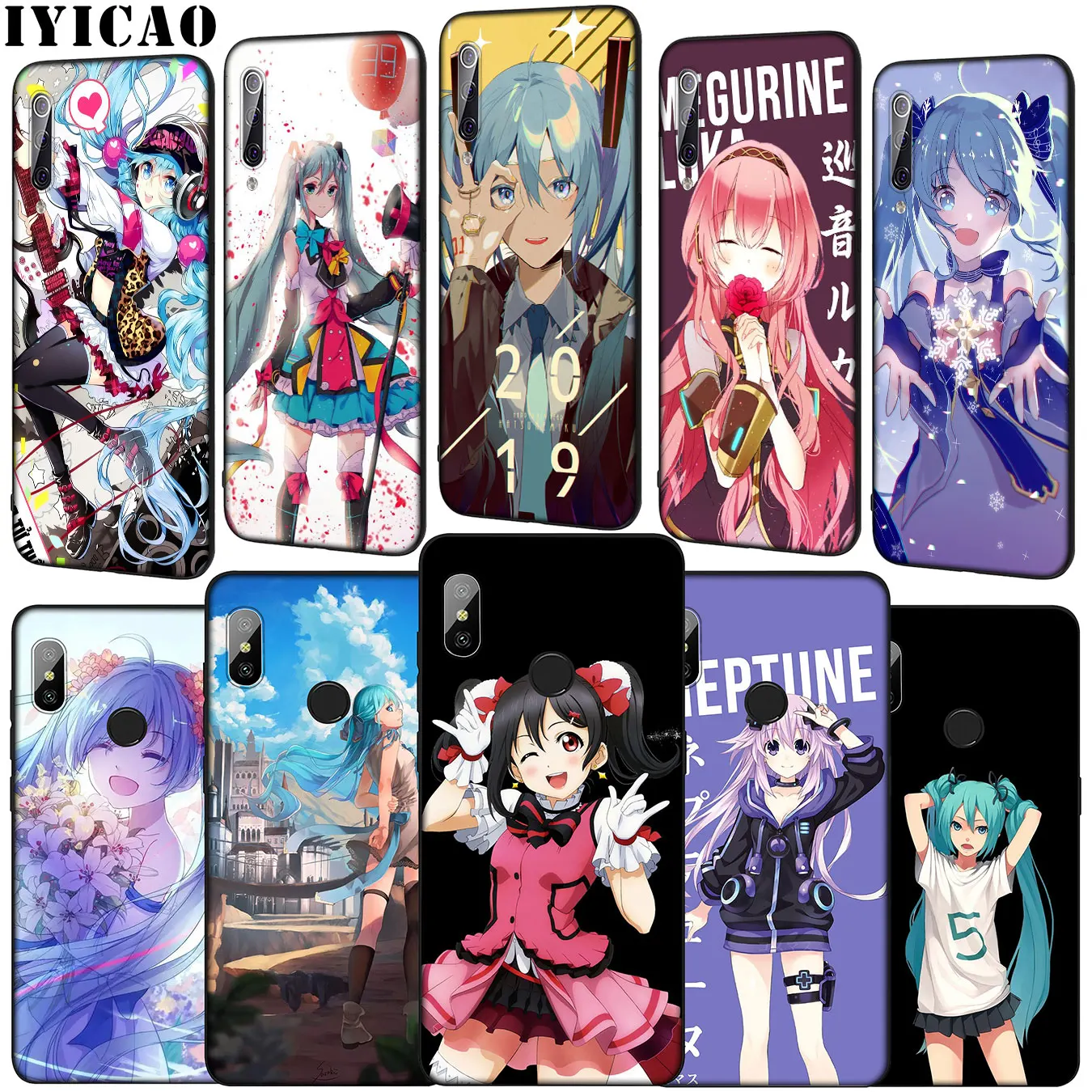 Мягкий чехол для телефона IYICAO Hatsune Miku Anime Girl Vocaloid Xiaomi Mi 10 9 9T A3 Pro CC9 CC9E 8 SE A2 Lite A1 6 pocophone