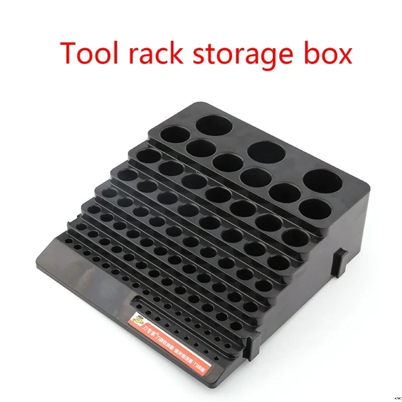 Black Drill Bit Storage Box Milling Cutter Drill Finishing Holder Organizer Case tool chest trolley