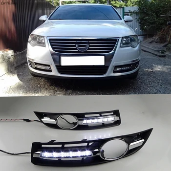 

Car flashing 1Set Car LED DRL Daytime Running Light For Volkswagen VW Passat B6 2005 2006 2007 2008 2009 2010 2011 Fog Lamp