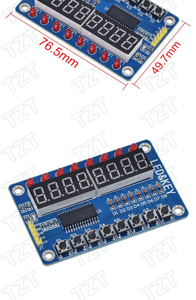 Tzt tm1637 4 Bit/tm1638/74 hc595 8-Bit-Digital-LED-Anzeigemodul 7 Segment 0,36 Zoll Uhr rote Anoden röhre vier serielle Treiber – Detail 7