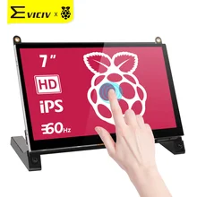 EVICIV 7 inç ahududu Pi 3 taşınabilir monitör ahududu dokunmatik ekran HDMI LCD RasPi IPS ekran dokunmatik Raspberrypi DIY Raspbian