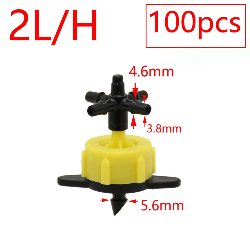 2L 4L 8L Pressure Compensating Dripper 2/4-way Arrow Dropper Connector Cross Water Splitter For Arrow Drip System Emitter