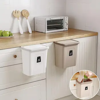 

Large Hanging Trash Can Space Saving Garbage Storage Box with Push Cover for Kitchen Room