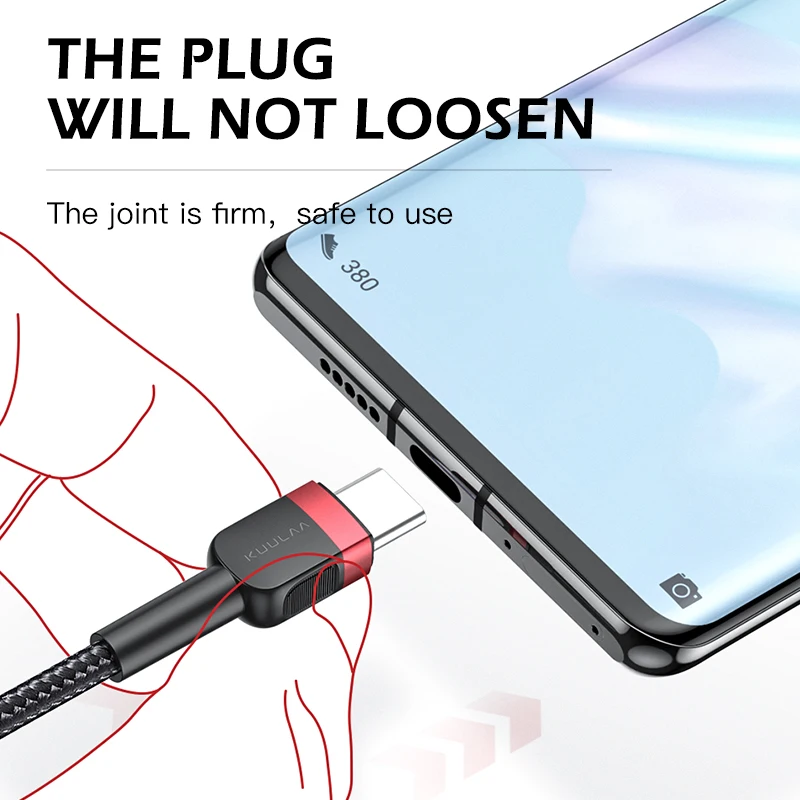 Кабель KUULAA type c для Xiaomi redmi note 9 8 7 usb кабель быстрой зарядки быстрое зарядное