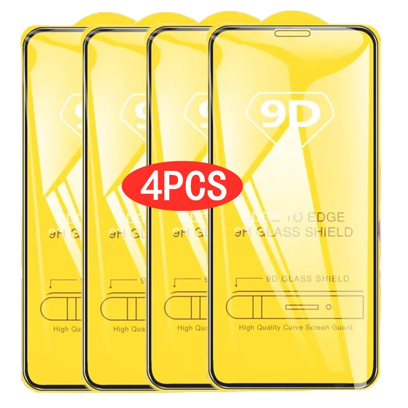 2/4 9D Tấm Bảo Vệ Màn Hình Kính Cường Lực Cho IPhone 13 12 11 Pro Max Kính Bảo Vệ Dành Cho IPhone X XR XS Max 7 8 6S Plus 12Pro mobile tempered glass