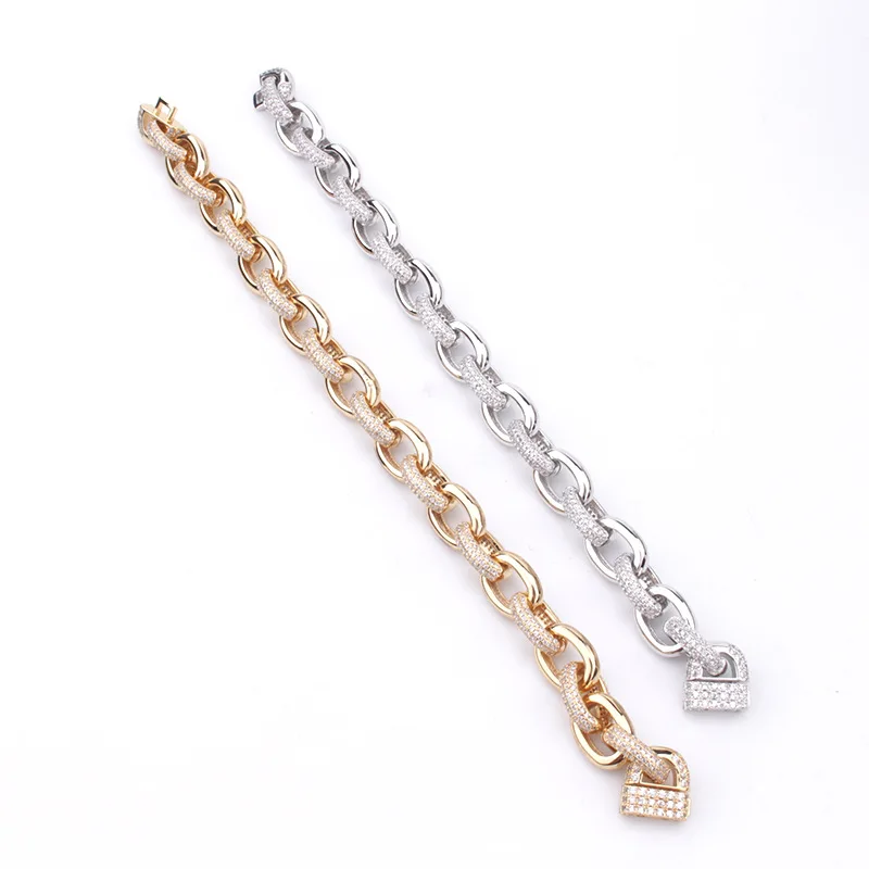 

Tengci Luxury fashion classic hip hop rock series copper zircon high quality Bracelet Australia Europe rap jewelry L0560