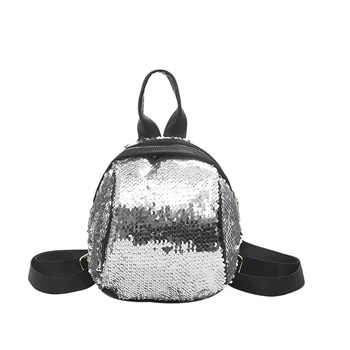 

Trend Sequin Shoulder Bag Female Casual Bag Personality Fashion Travel Backpack Silver
