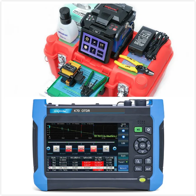 

Orientek T43 fusion splicer + K70 OTDR built-in OPM and VFL
