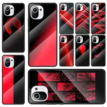 Gehärtetem Glas Fall Coque Für Xiaomi Mi Poco X3 NFC 11 9T 10T Pro Note 10 Lite Zurück abdeckung Fundas Mode mangel an Rot