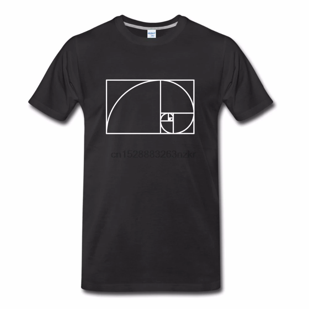 

2019 100% Cotton Short Sleeve O-Neck Tops Tee Shirts Fibonacci Spiral Round Neck Best Selling Male Natural Cotton Shirt