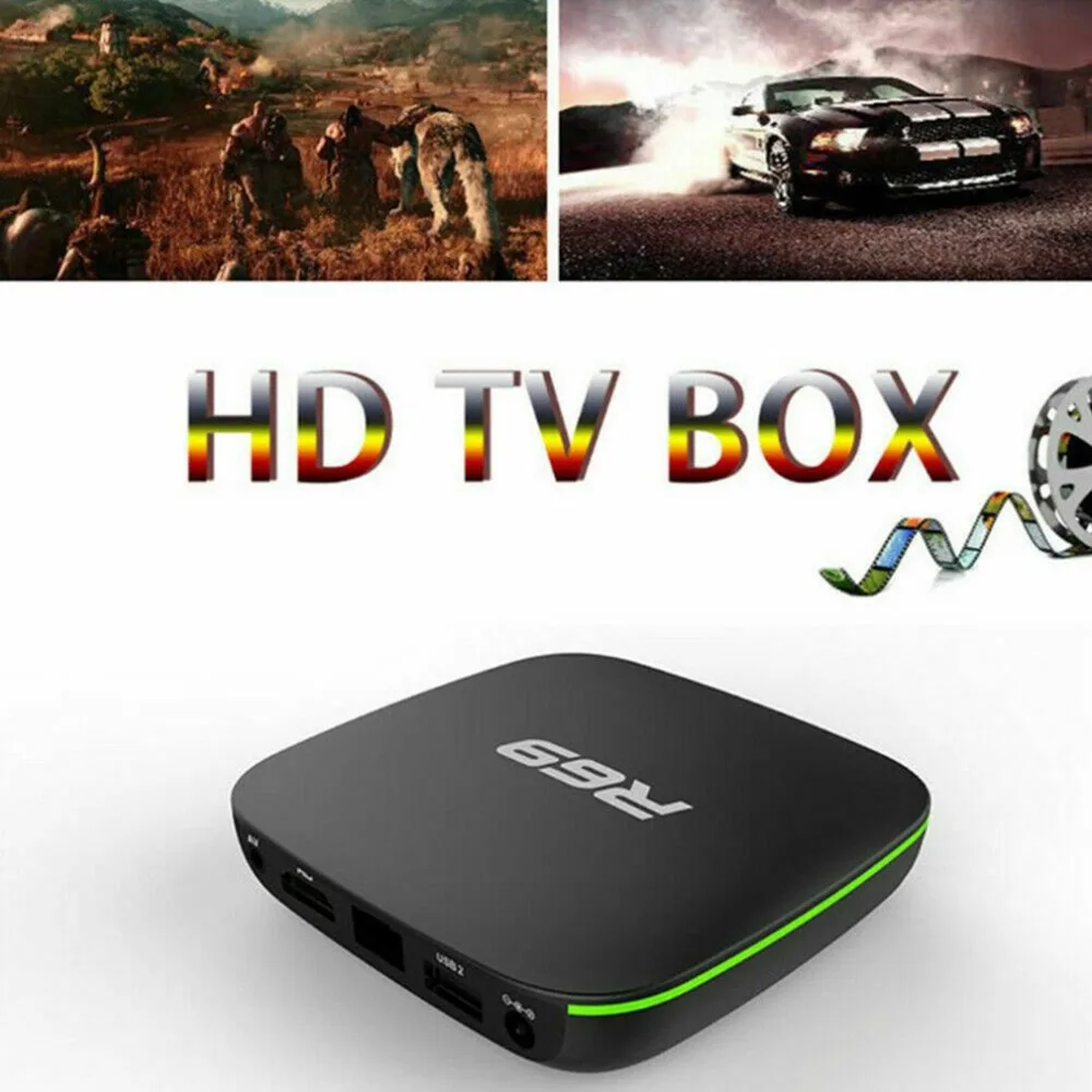 R69 Android 7,1 Smart tv Box 1+ 8G четырехъядерный HD 2,4 GHz WiFi 4K медиаплеер 1080P HD Поддержка 3D фильма