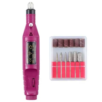 

Mini Electric Nail File Nail Art Drill Kit Nail Polisher Portable Manicure Pedicure Callus Machine Variable Speed Rotary Carver