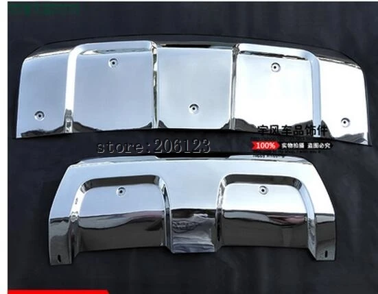 

2pcs Stainless Steel Front + Rear Bumper Guard Protector Skid Plate Board for Land Rover Range Rover Sport 2014 2015 2016