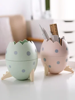 

Cute Cartoon Pen Holder Desk Creative Dinosaur Egg Ornaments Makeup Brush Holder Student Desktop Stationery Organizer YL G129876