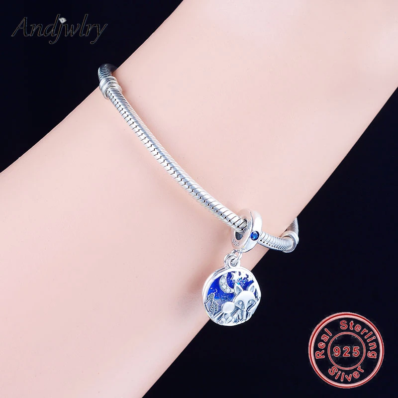 Fit Original Pandora Charms Bracelet Real 925 Sterling Silver Fox& Rabbit Dangle Charm Beads For Making Berloque 925 Silver