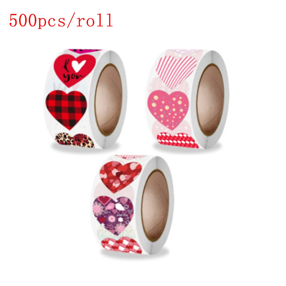 

Heart Shape Gift Packing Stickers Happy Valentine's Day Decoration Sealing Labels Stickers For Wedding Festival Party Girl Wife