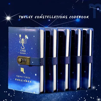 

A5 Bullet Journal Diary Twelve Constellations Notebook with Lock Agenda Planner Organizer Notepad Kawaii Note Book Birthday Gift