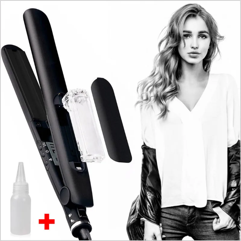 

10PCS Spray does not hurt hair ceramic straighten plate, steam splint, straight roll dual purpose curling stick
