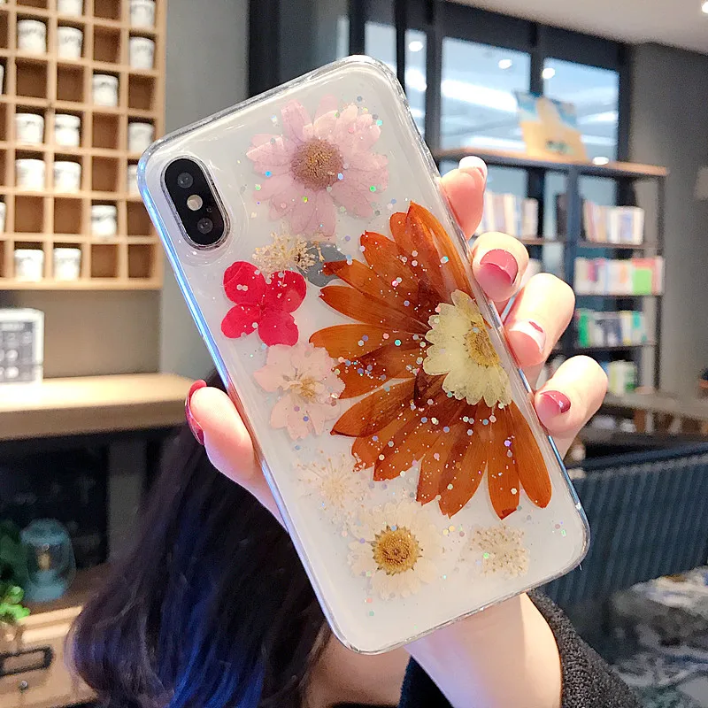 Реальный бампер для девочек гербарий для iPhone X XS MAX XR 8 8 Plus 7 7 Plus 6 6S 6S Plus Eelgant защитный ковер