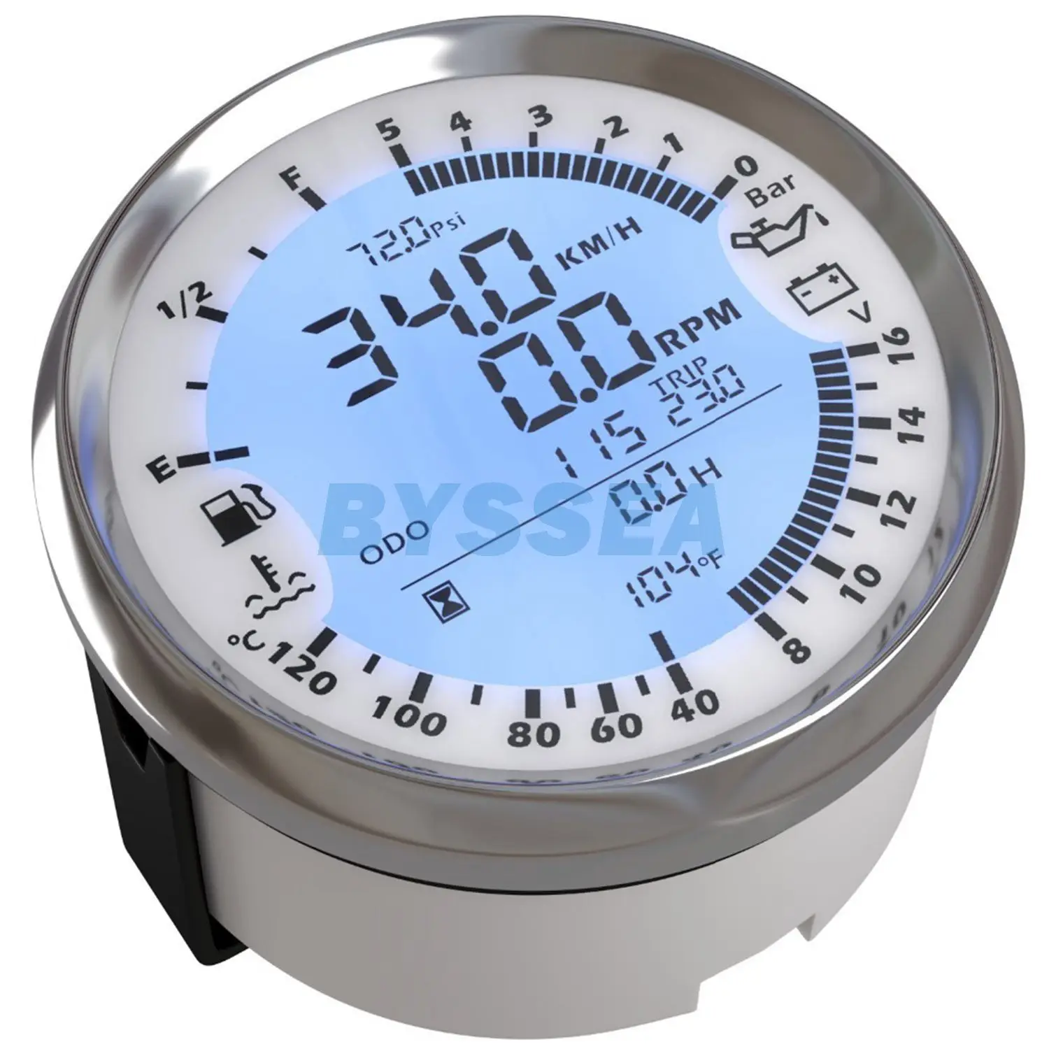 US $111.75 Multifunctional Boat Motorcycle Digital Tachometer GPS Speedometer Temp Gauge Fuel Indicator Oil Pressure Voltmeter