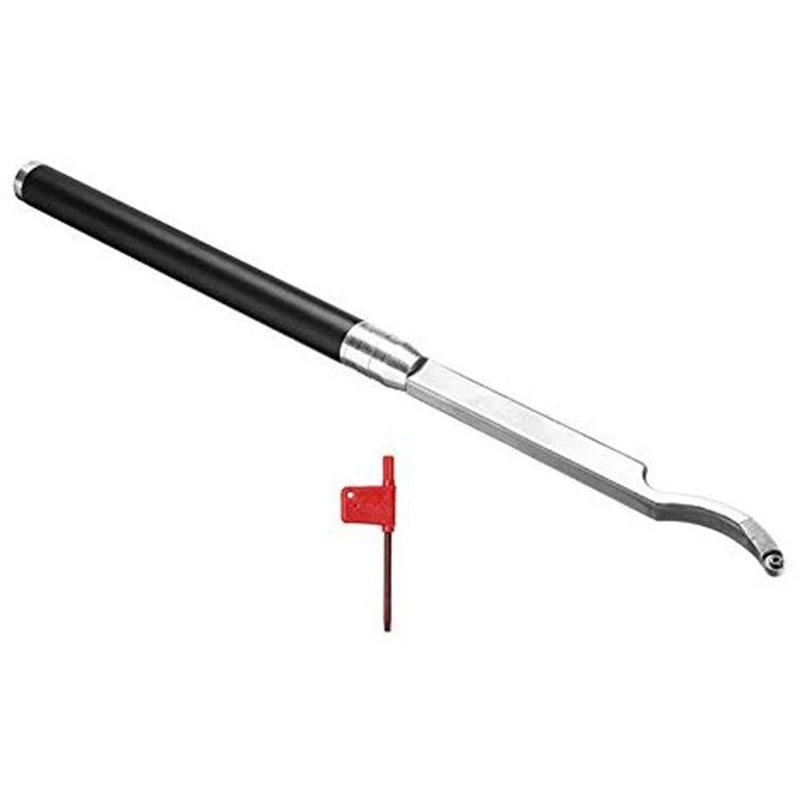 

Woodturning Lathe Mini Radius Swan Neck Hollowing Tool with 12mm Round Carbide Insert and Star Wrench Hollower