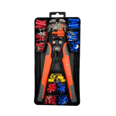 D2 Orange red Kit Инструмент для зачистки проводов и длина кабеля Регулируемый Многофункциональный зажим для зачистки 0,2-6 мм2 AWG24-10 ручные инструменты обжимные плоскогубцы - Цвет: D2 Orange red Kit