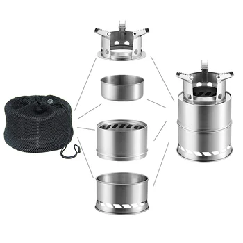 

Portable Wood Gas Burning Stove Foldable Camping Backpacking Stoves Outdoor