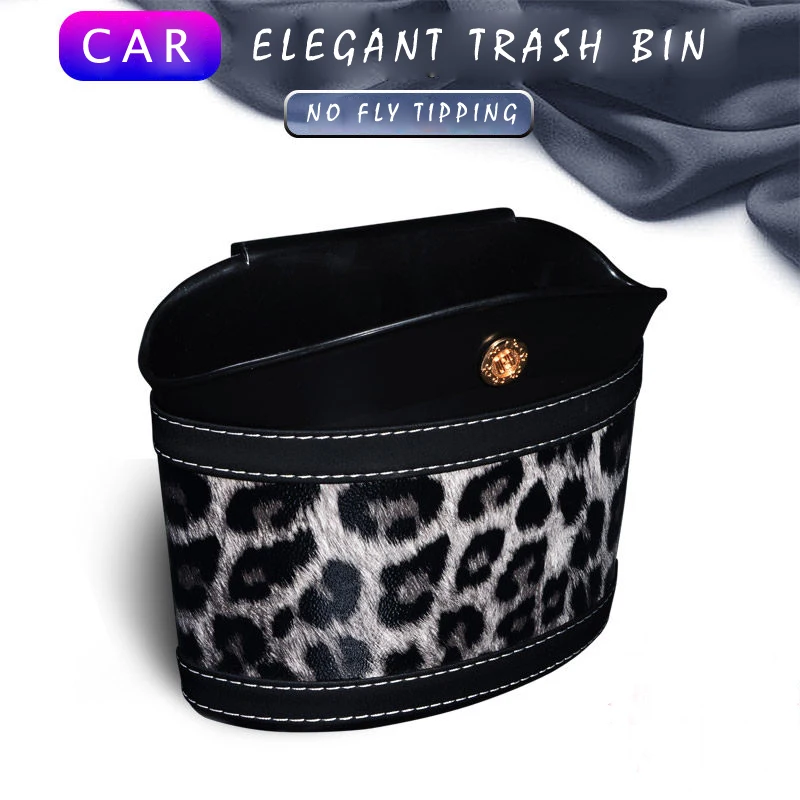 

E-FOUR Auto Car Vehicle Garbage Can Trash Bin Waste Container Quality Plastic EXTRA LARGE 1 Gallon 4 Liter Quality For Life Leak