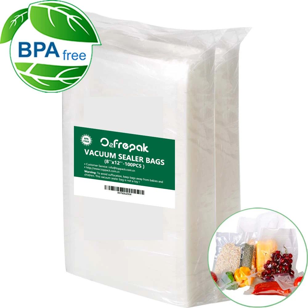 Vacuum Sealer Bags 8x12 | 400 Bags - Bulk | Pre-Cut Embossed Vacuum Bags for Food | BPA Free