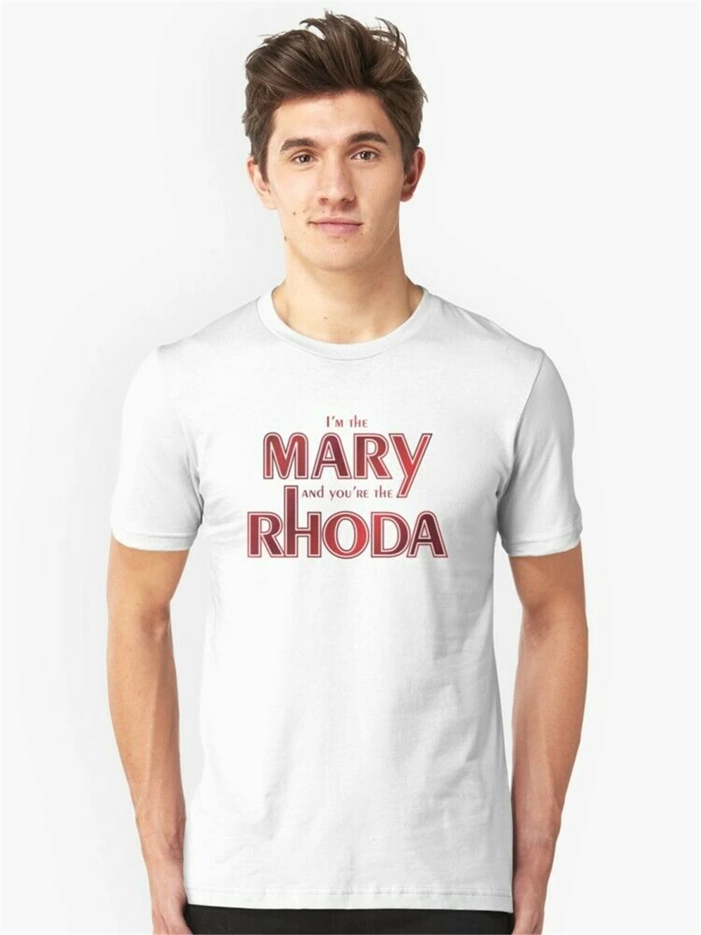Мэри Тайлер Муром и Валери Харпер Mary &amp Rhoda-белая футболка из дышащей ткани |
