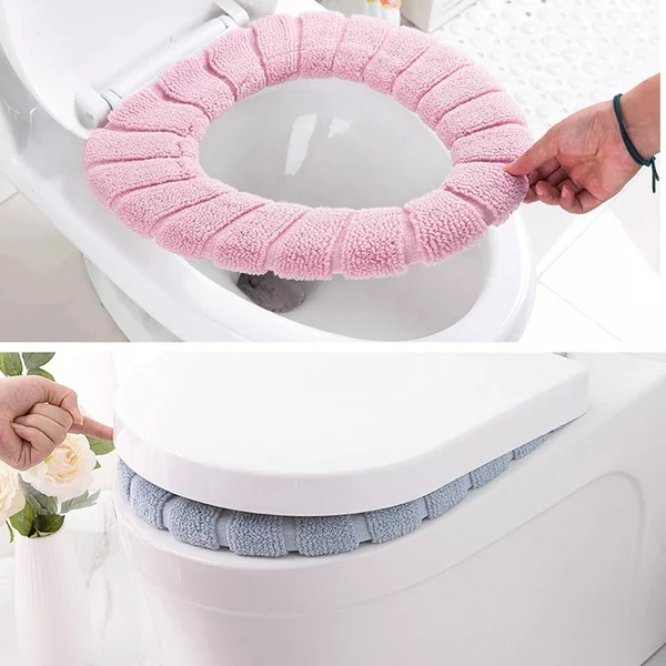 2 Styles Toilet Seat Cover Warm Soft Washable Mat Home Decor Closestool Mat Seat Case Toilet Lid Cover Bathroom Accessories