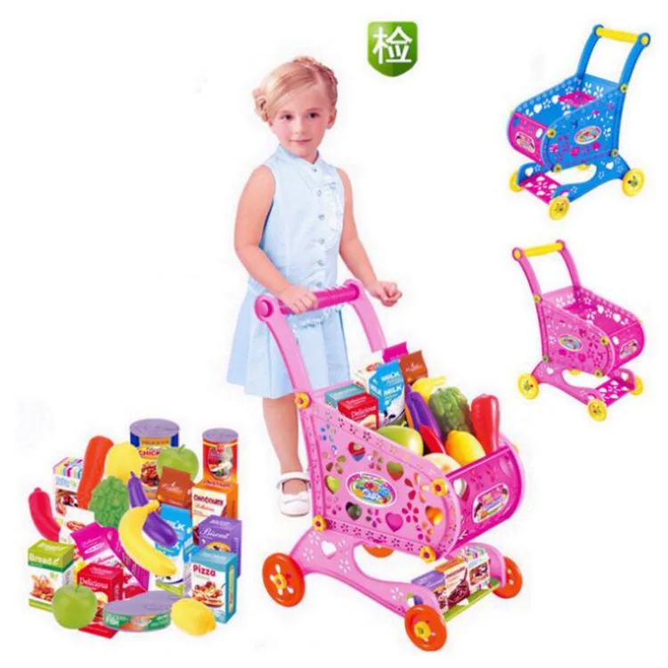 

Large Size Cart Children Play House Shopping Cart Toy Supermarket Light Music Toy Play House Toys