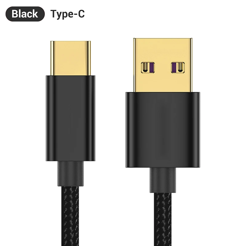 5A Black for TypeC 5А usb type C кабель Supercharge 40 Вт USB C провод SCP FCP QC4.0 QC3.0 быстрое зарядное устройство синхронизация передачи данных USB C кабель адаптер - Цвет: 5A Black for TypeC
