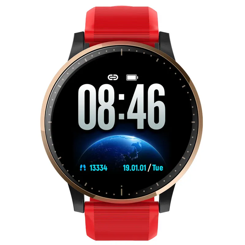 Gold Red silicone LOKMAT Bluetooth умные часы спортивные мужские водонепроницаемые монитор сердечного ритма фитнес-трекер женские Цифровые Смарт-часы для Android Ios - Цвет: Gold Red silicone