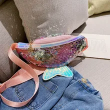 Розовая поясная сумка для женщин и детей с блестками, поясная сумка «рыбий хвост», нагрудная сумка, поясная сумка для женщин, модная уличная одежда#20