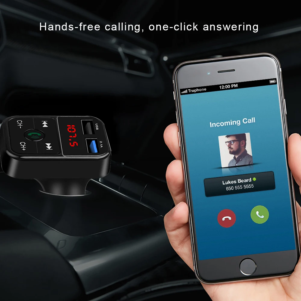 Автомобильный комплект громкой связи беспроводной Bluetooth fm передатчик ЖК дисплей