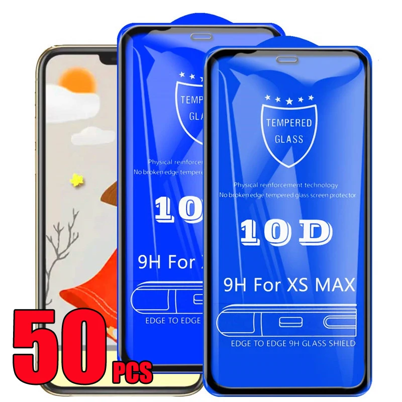 Закаленное стекло 10D с полным клеем защитная пленка для экрана iPhone 13 Pro Max 12 Mini 11 XS XR